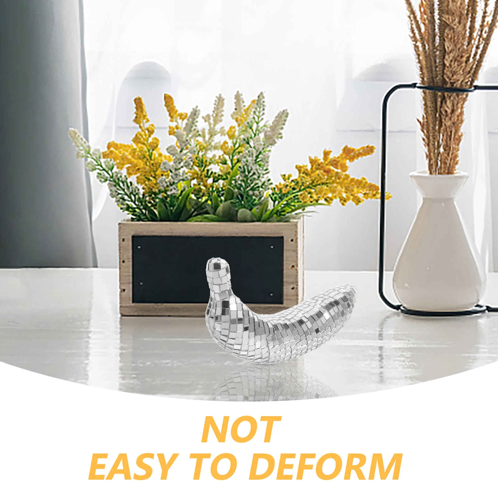 

Mirrored Banana Ornaments Retro Disco Decor Gold Tabletop Favors Party Supplies Fruit Model Home Garden Pieces