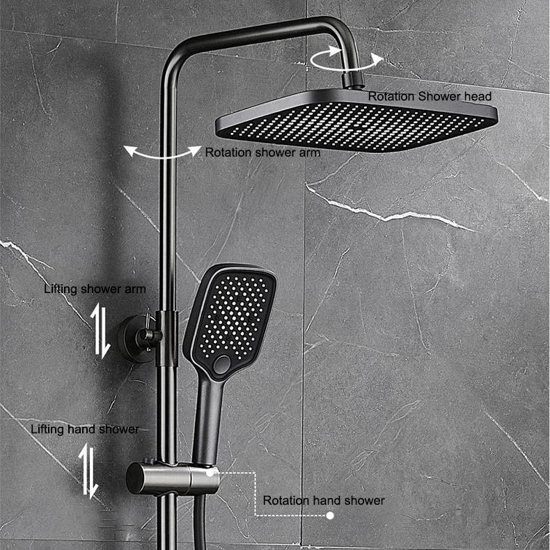 Imagem -06 - Piano Digital Shower Conjunto para Banheiro Chuva de Chuveiro Torneiras Misturadoras Quentes e Frias Latão Cinza Recém 12 em