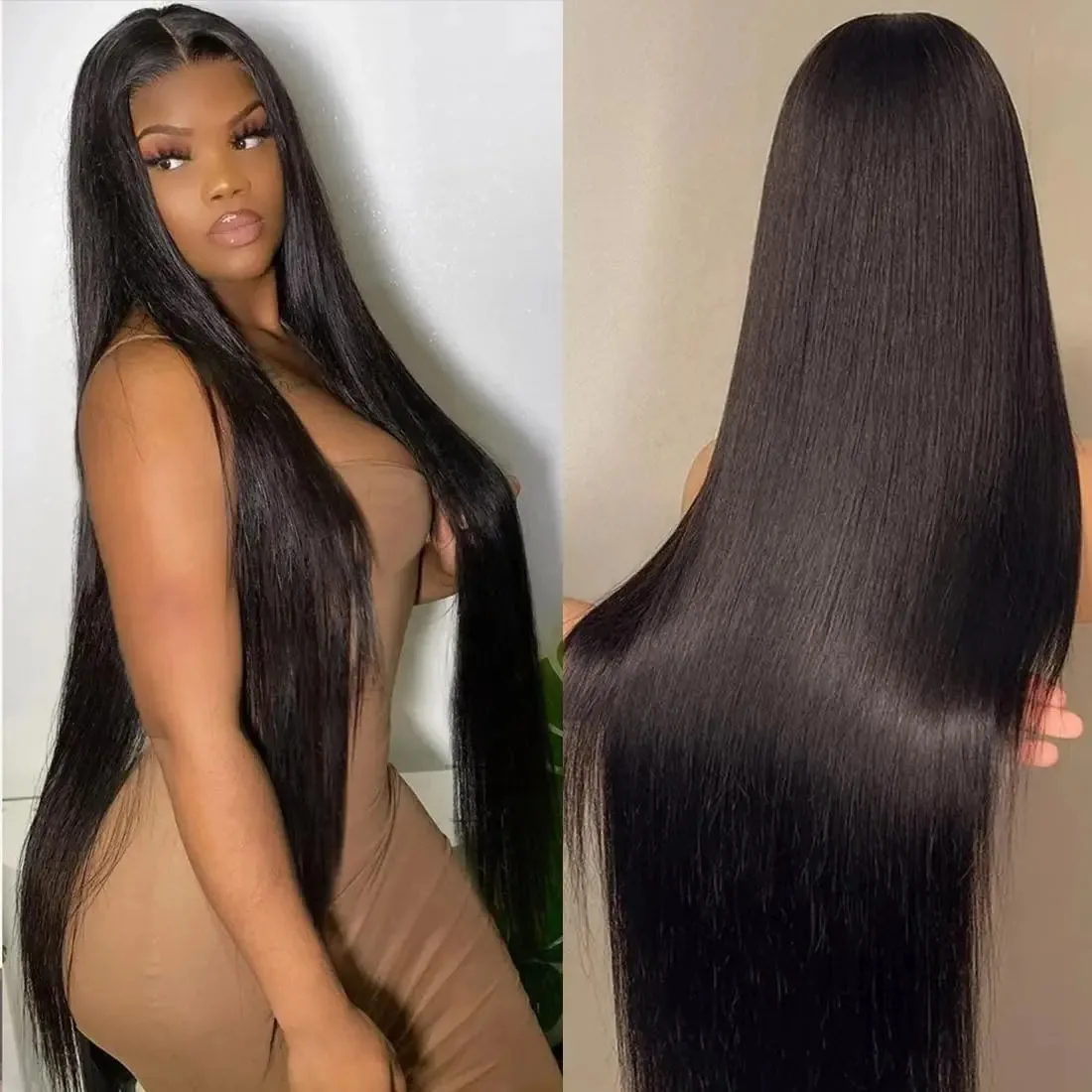 20 Inch 200 Density Lace Frontal Human Hair Wig 13x4 HD Transparent Straight Lace Front Wig PrePlucked 5x5 Glueless For Women