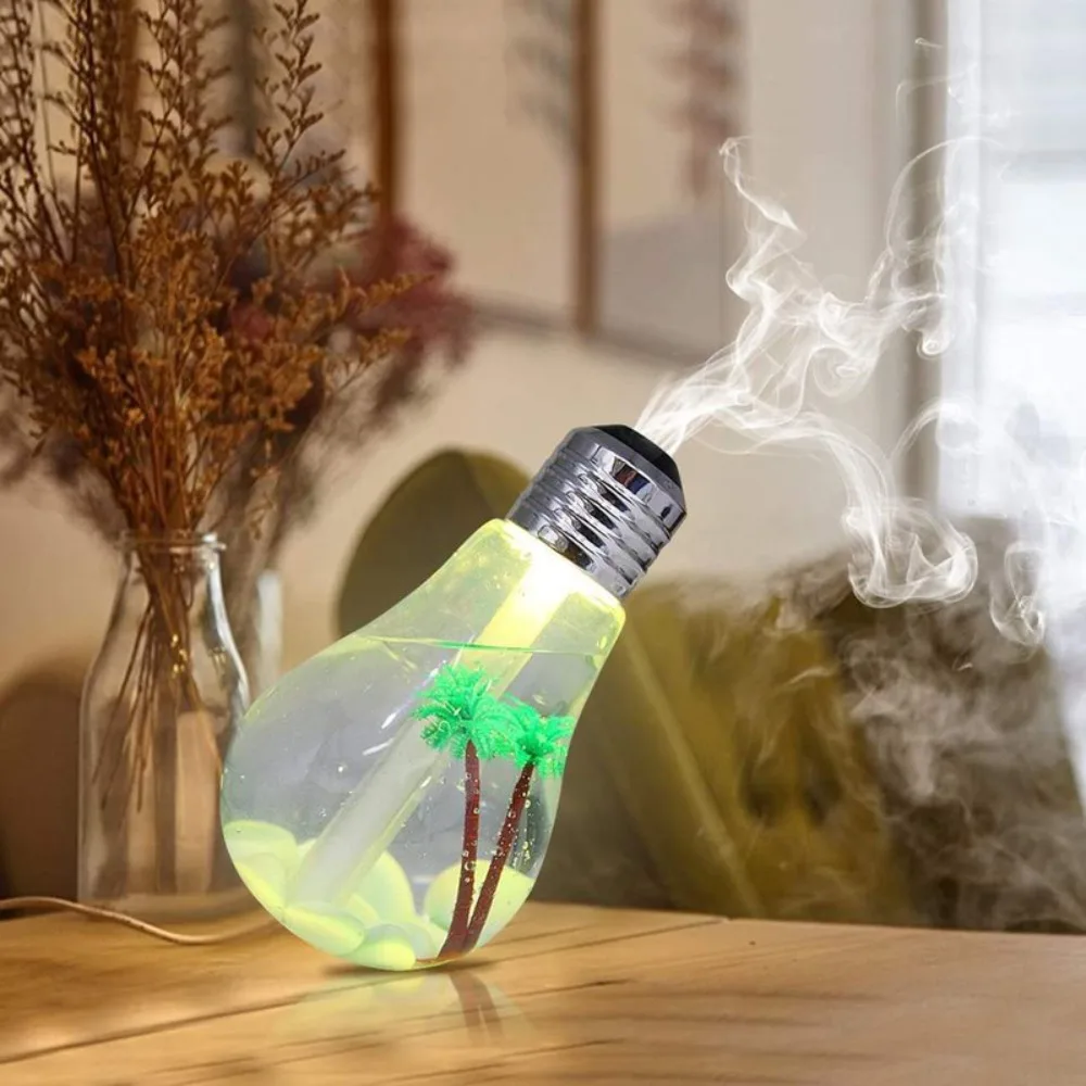 Bedroom Desktop Humidifier Compact Bulb Small Air Humidifiers Large Mist Quiet USB Aroma Essential Oil Diffuser Mini Ultrasonic
