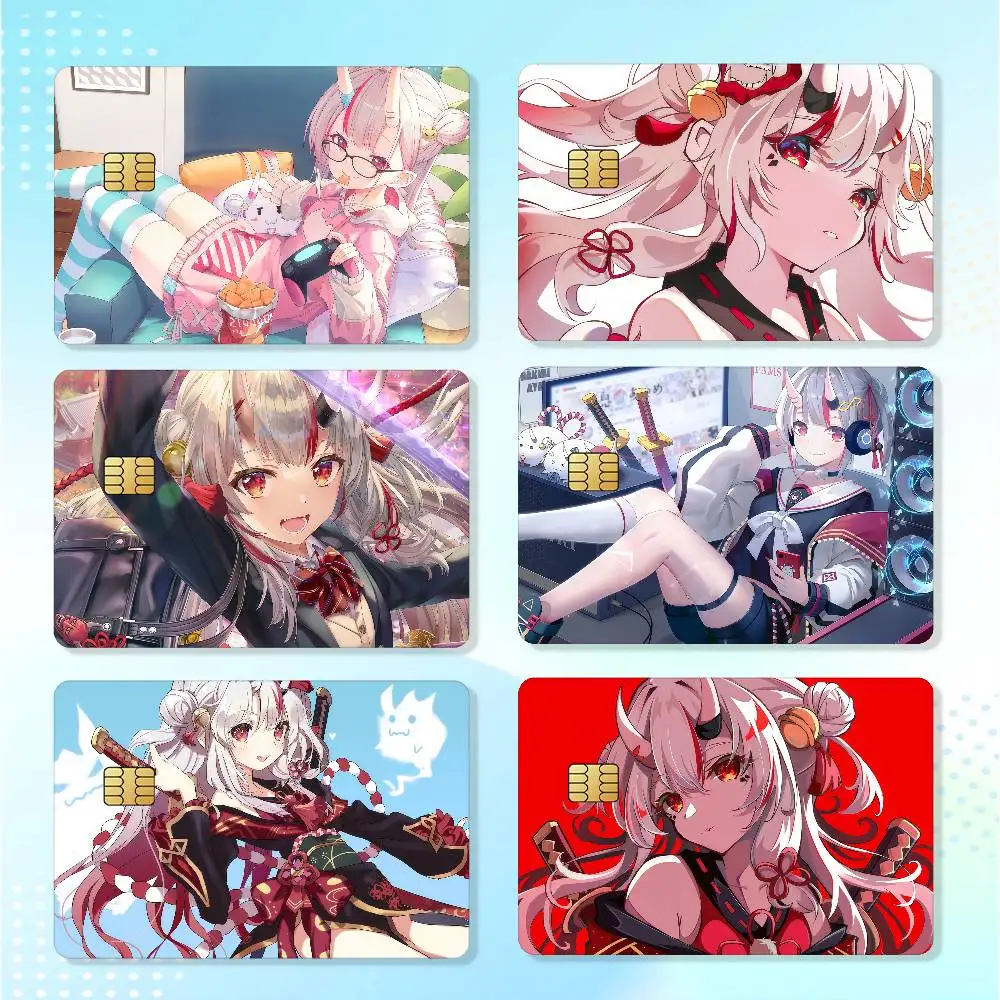 Virtual Idols N-Nakiri Ayame Matte Card Stickers For Credit Cards Debit Cards And Transit Cards 4Pcs