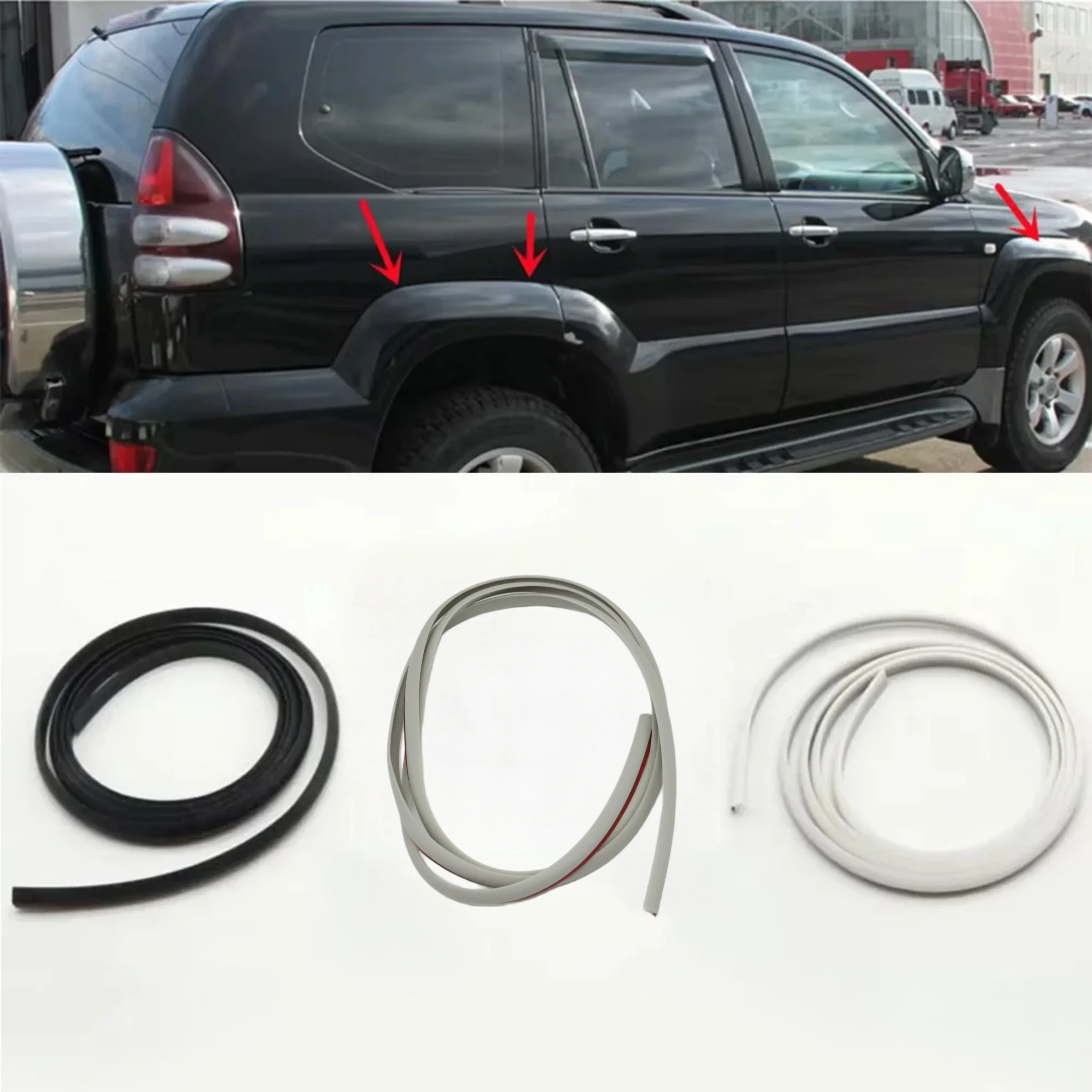 

1,5 м боковые расширители колесных арок, резиновая уплотнительная лента, наклейка для Toyota Land Cruiser Prado LC120 2003 2004 2005 2006-2009