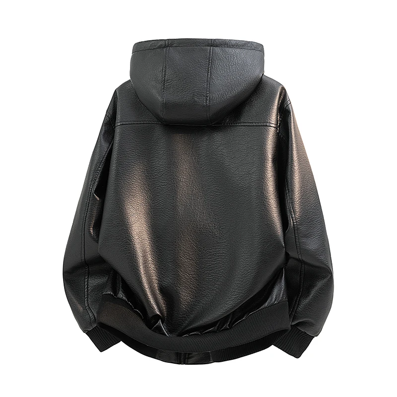 Hooded Zip Up Outerwear Fleece Lined Warm Winter Coat Drawstring Design Loose Fit Pockets for Cold Weather Street Daily Outfit