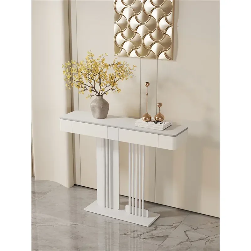 Italian Light Luxury Creative Household Entrance Table End View Platform Aisle Decorative Art Rock Slab Semicircle