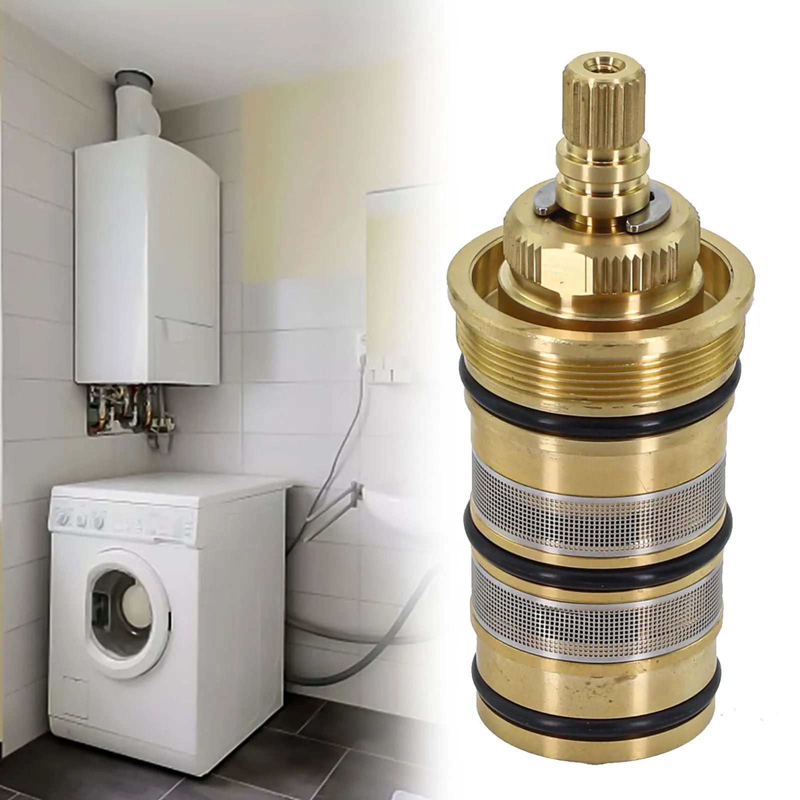 Kit de reparo de válvula de substituição, banheiro, melhoria da casa, termostatos embutidos, cobre completo para mudanças de água quente e fria