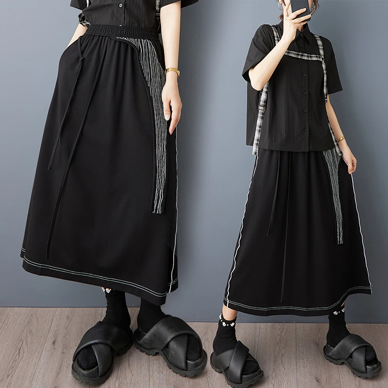 تنورة فضفاضة تناسب Faionable مع تنورة على شكل حرف A متوسطة الطول بتصميم غير متماثل من Mountain Sle متعددة الاستخدامات