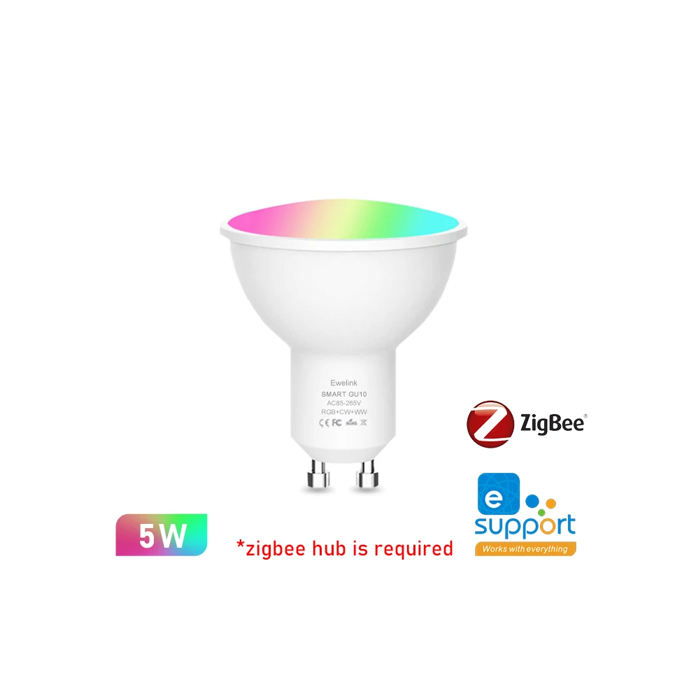Smart WiFi Zigbee LED Gloeilamp Dimbaar E27 E14 GU10 RGBCW 2700-6500 K LED Kaars Lamp Voor Ewelink APP Alexa Google Thuis Yandex