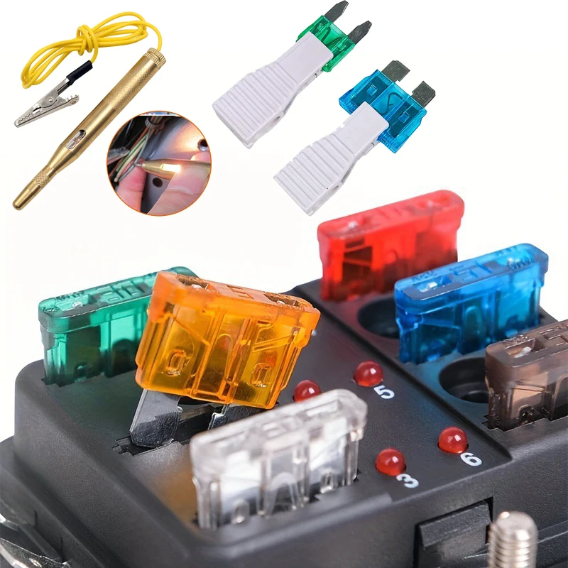 50/100/300PCS Car Fuse Assortment Set Profile Middle Size Blade Type Fuse Auto Car Truck 2-40A Fuse Accessories with Box Clip