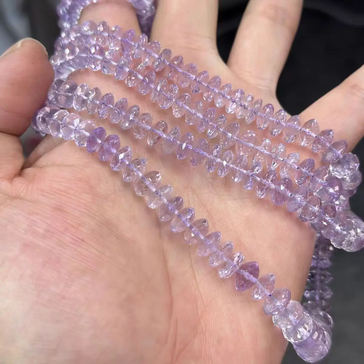 lavendel Amethist gefacetteerde roundelle 6-9mm natuur voor het maken van sieraden ketting 38cm FPPJ groothandel losse kralen