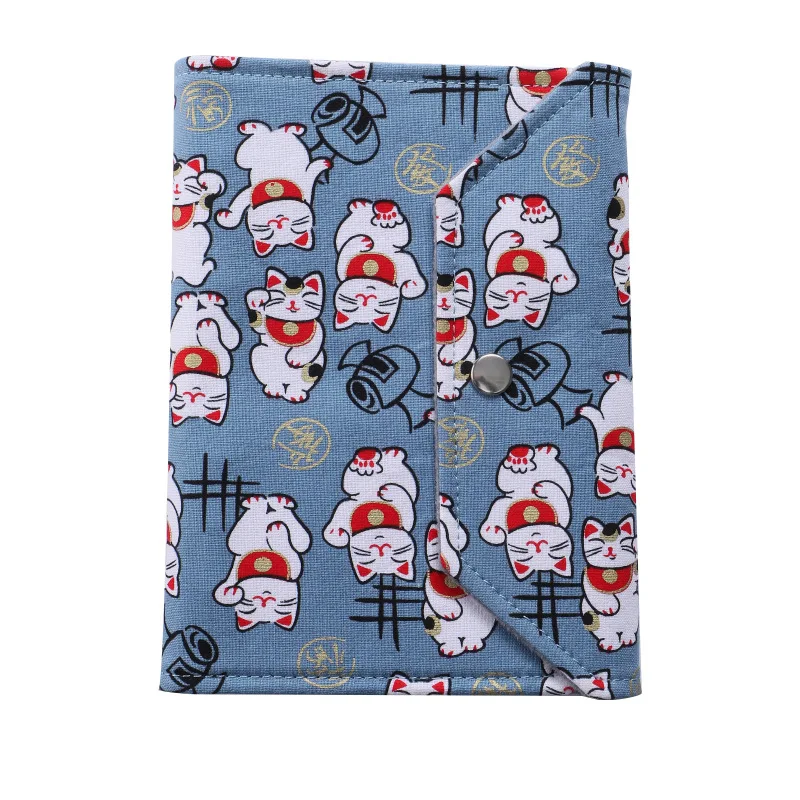 Japanese Budget Planner Cartoon Cat A6 Cloth Budget Binder Notebook Cash Envelopes System Set With Binder Pockets Saving Money