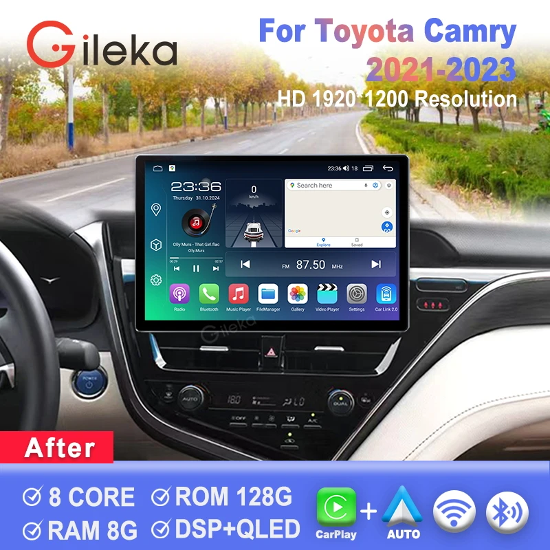 

13.1 Inch For Toyota Camry 2021 2022 2023 Car Radio Carplay Android Auto Multimedia Player GPS WiFi