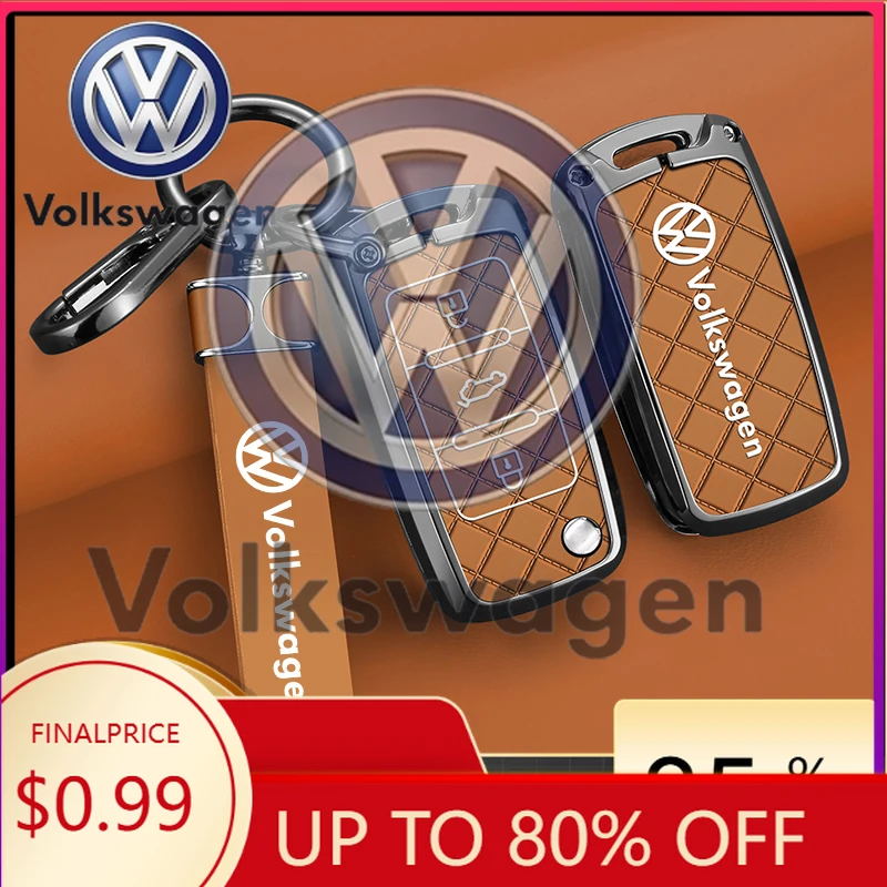 

Car Sticker 2026 Hot Styling Mouldings For VOLKSWAGEN VW Zinc Alloy Car Remote Key Case Cover Shell For Volkswagen VW Polo Golf