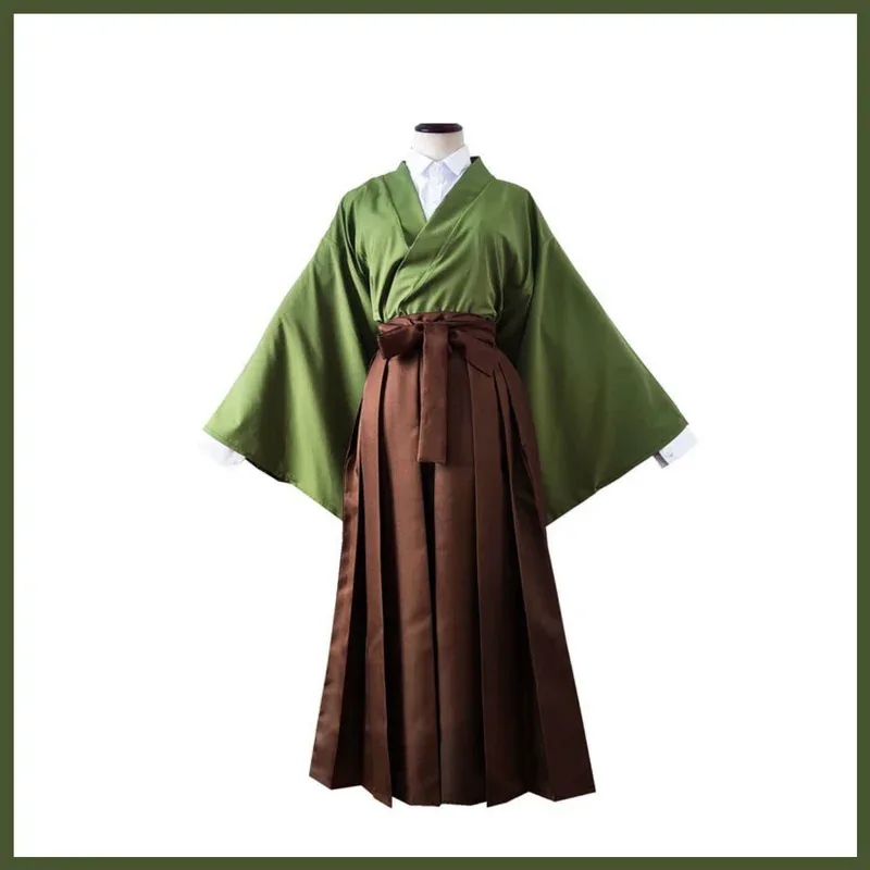 

Аниме Cardcaptor Sakura Kinomoto Touya Косплей Костюм Японское Зеленое Кимоно Халат Пальто Парик Мужчина Женщина Костюм на Хэллоуин см; 5