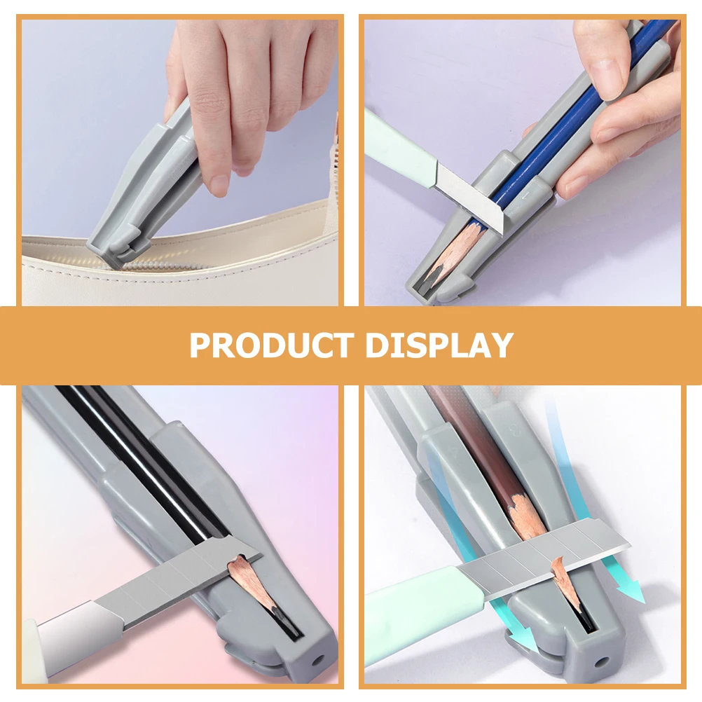 Taille-crayon en bec de canard, outil auxiliaire pour stylos de maquillage pour sourcils et lèvres, aide à l'affûtage, Angle de précision en plastique gris, 3 pièces