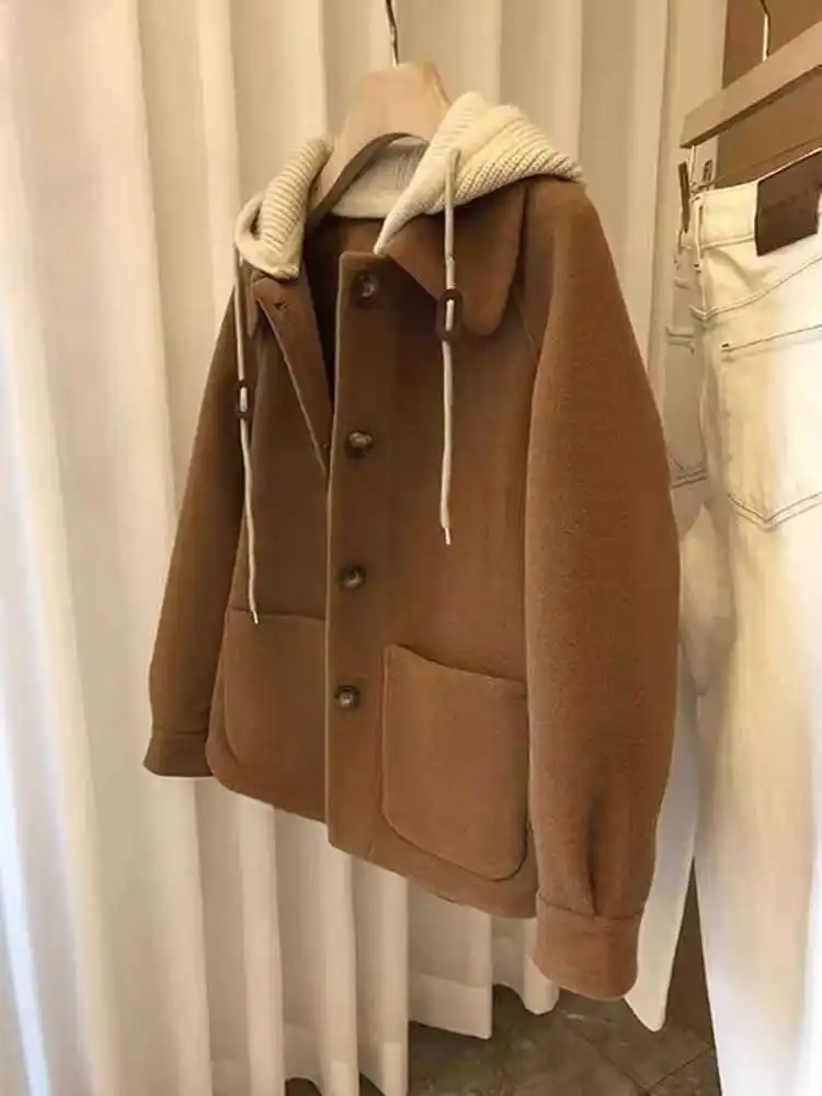 Tweed Jacket High Quality Womens Fall Hooded Outdoor Rainproof Morning Commuting Students Campus School Daily Life Recreation OL