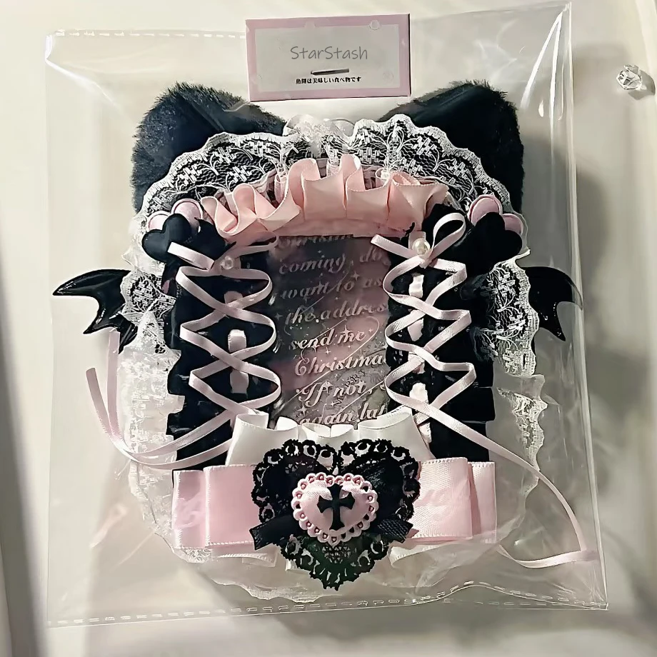 Fotokartenhalter, schwarzer Toploader, rosa Band, Ballett-Top-Loader, Kpop, 7,6 cm, Poca-Ärmel, horizontale Dekoration, verschönert