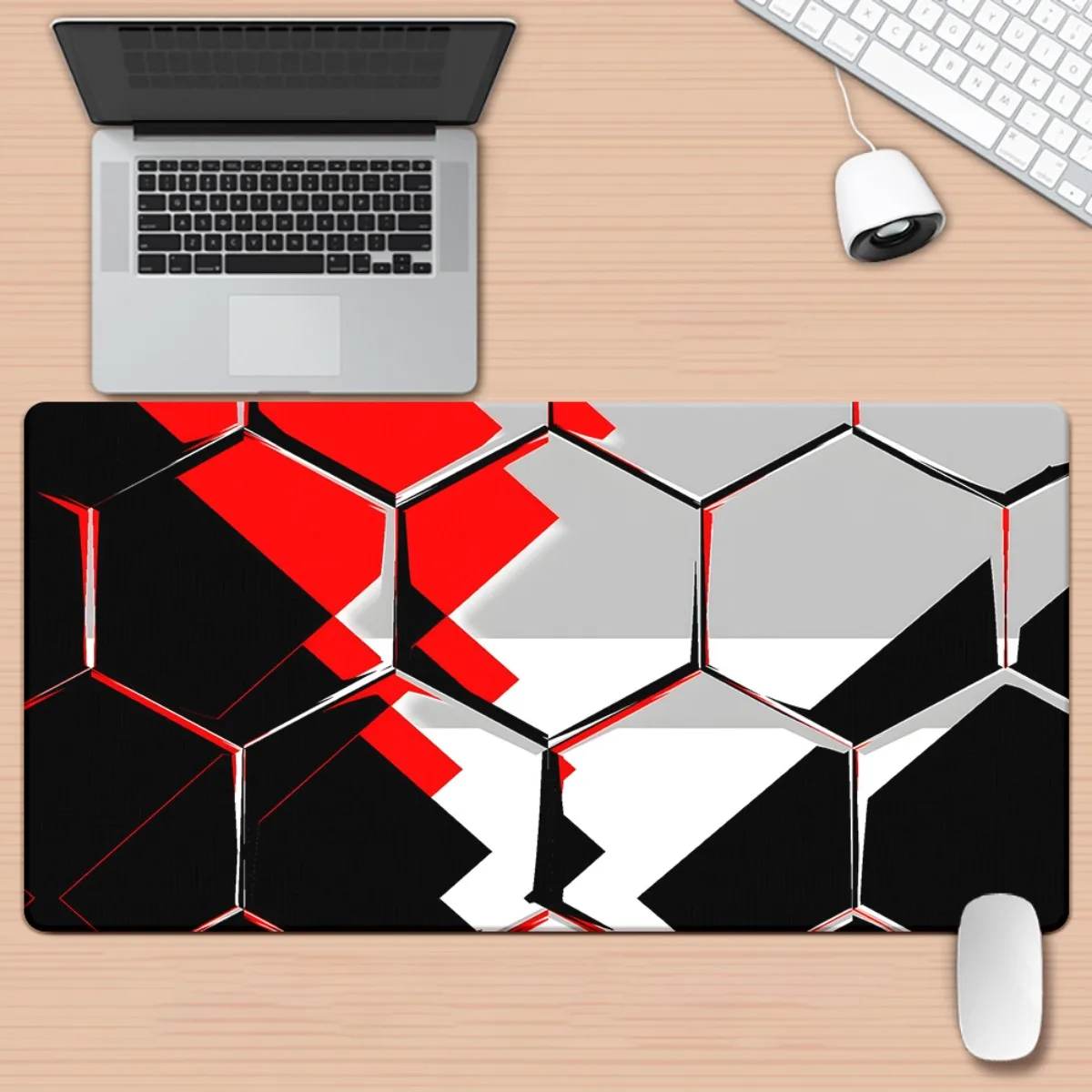 

Brand Hexagon Iron Art Mousepad HD Printed XXL Desk Mat Multi Functional Gaming Keyboard Office PC Gamer Pad Geometric