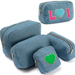 4Size Denim Travel Storage Bag Makeup Toiletry Pouch Beauty Box Travel Luggage Wash Cosmetic Underwear Organizer Party Gift