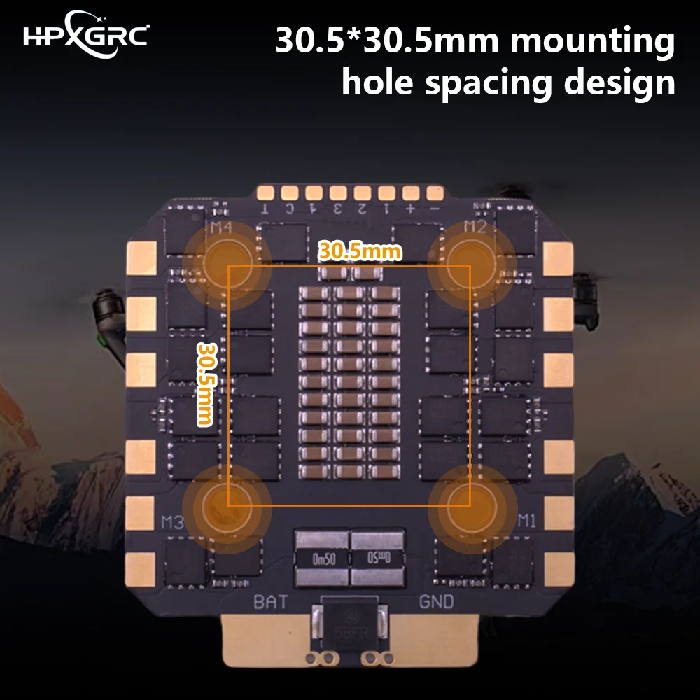 

HPXGRC H743 Stack H743 Flight Controller Dual ICM42688P with 100A/120A ESC 3-12S LIPO 30.5x30.5mm for RC FPV Racing Drone