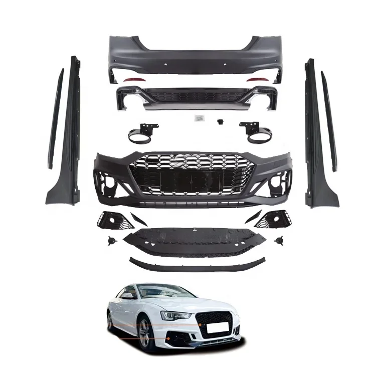 

Car Accessories A5 S5 B9 2017-2020 Upgrade 2021 RS5 Style Body Kits Front rear Bumper Side Skirt Grille Body Kit for Audi