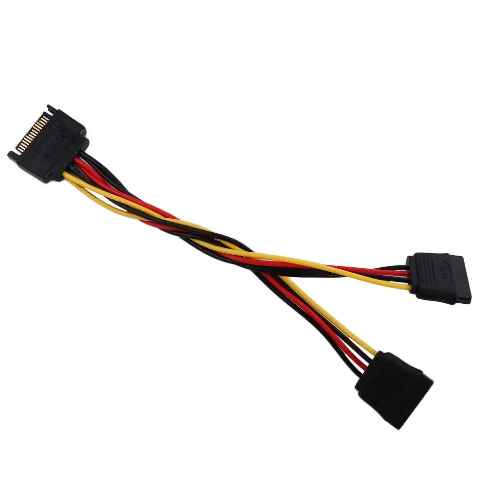 Cable SATA Male To 2 Female Power Lead Connector Wire SATA Adapter Cable SATA Power Cable HDD Splitter Hard Disk Power