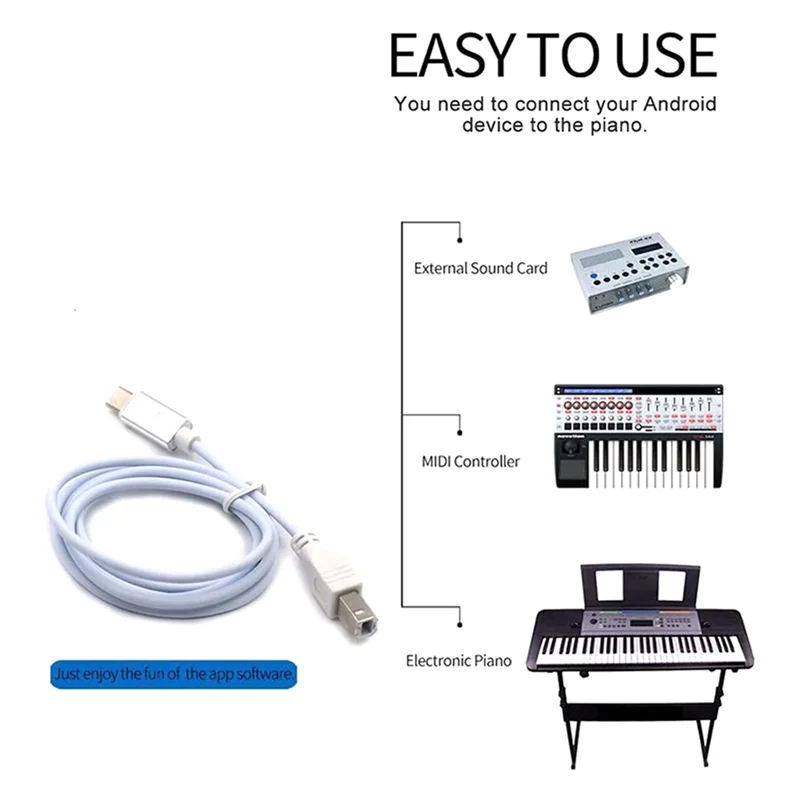 ABLB-2X USB Typ B Midi-Kabel auf Typ-C-Anschluss, Adapterkabel, Klavier-Audiokabel