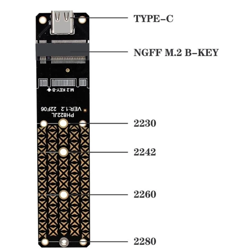 83ce M.2 USB 3.2 Adapter M.2 B Sleuteltype C Harde schijf Converters 10Gbps M.2 Board