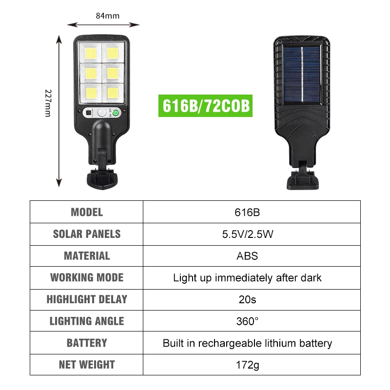 LED Outdoor Solar Lights 30/72COB Courtyard Waterproof Wall Lamp Motion Sensor Garden Terrace Garage Door Street Lamp