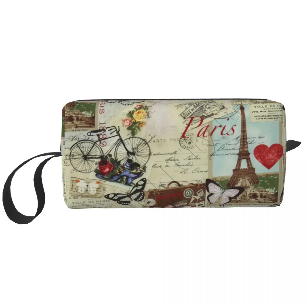 France Paris Eiffel Tower Makeup Bag for Women Travel Cosmetic Organizer Cute Storage Toiletry Bags