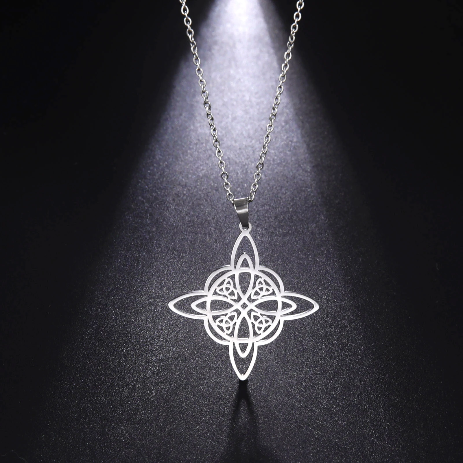 Skyrim Hexerei Hexen knoten Ring Edelstahl Fingerringe Wicca Triquetra Celtics Knoten Amulett Schutz Schmuck Frauen Männer – Detail 1