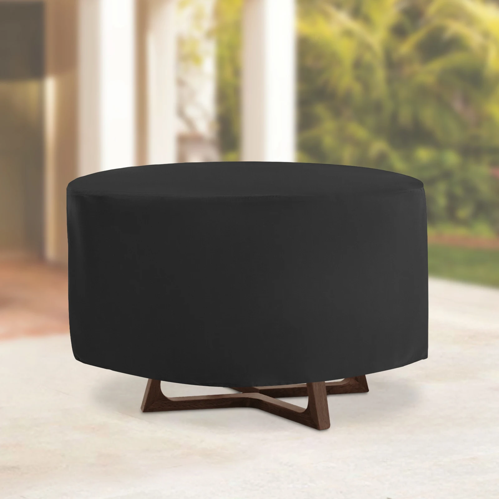 

Черный 190T посеребренный круглый чехол для стола 239x58 см, водонепроницаемый чехол для двора и стула, пылезащитный чехол с сумкой для хранения