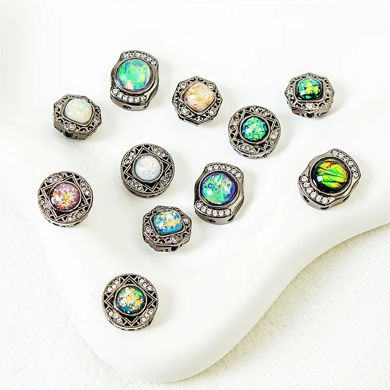 5 Pieces of Copper Plated Gun Black Hollow Spacer Beads DIY Pearl Bracelet Necklace Hand String Jewelry Accessories Wholesales