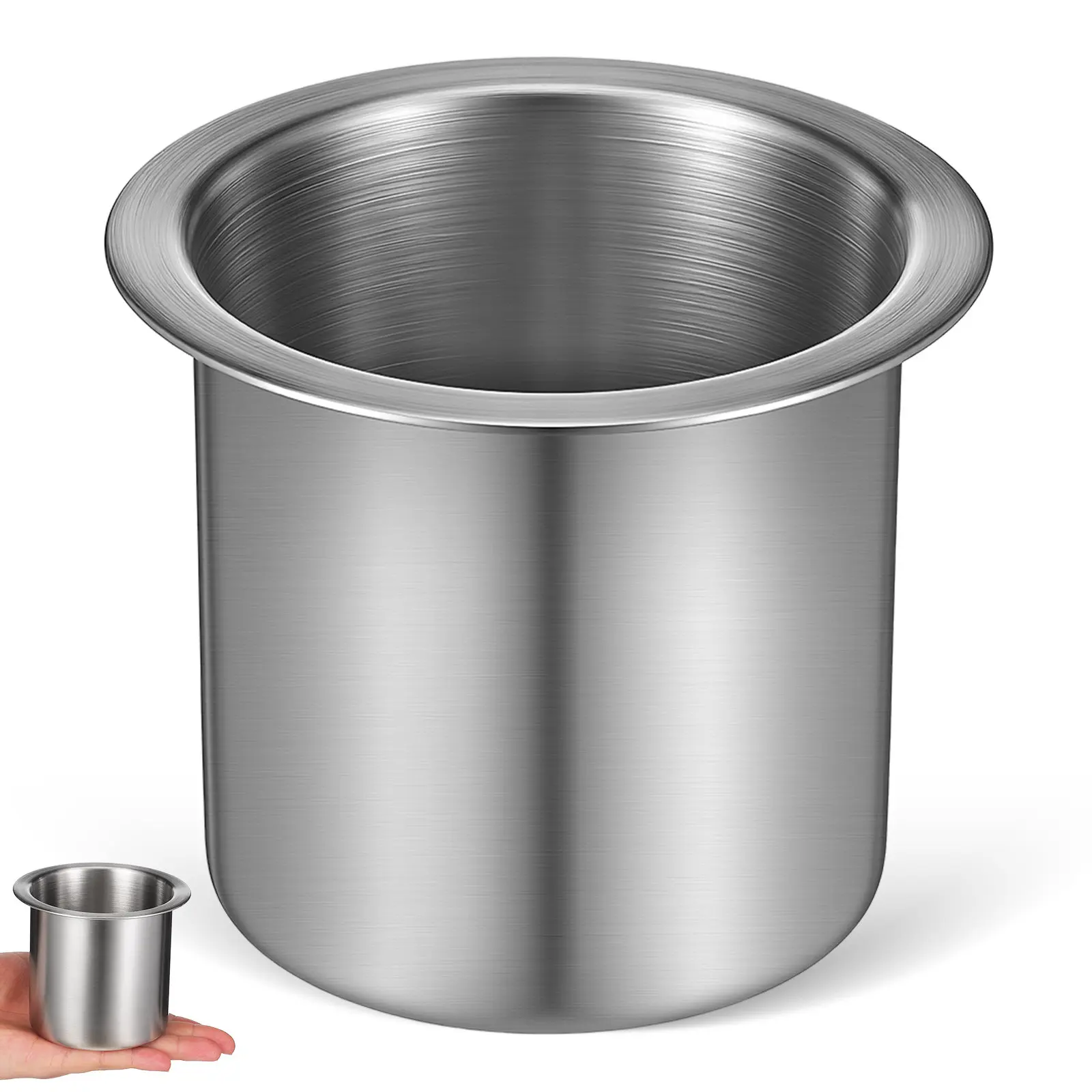 Single Stainless Steel Sofa Cup Holder Replacement Recliner Handle Drop-in Metal Cup Holder for Couch Car Outdoor Use