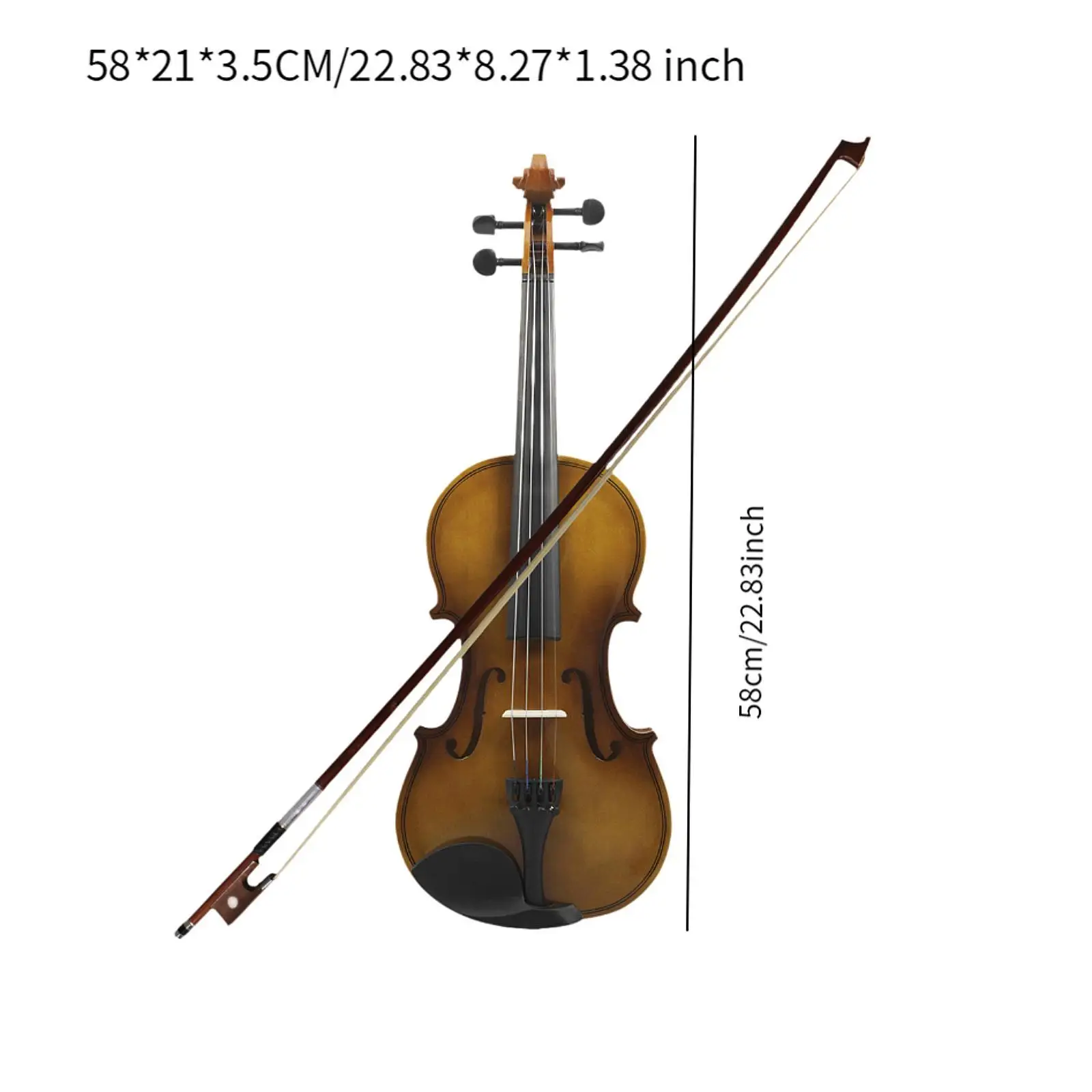 4/4 Full Size Violin Wood Fiddle Acoustic Violin Fiddle Stringed Musical Instruments Violin for Kids Adults Birthday Gifts