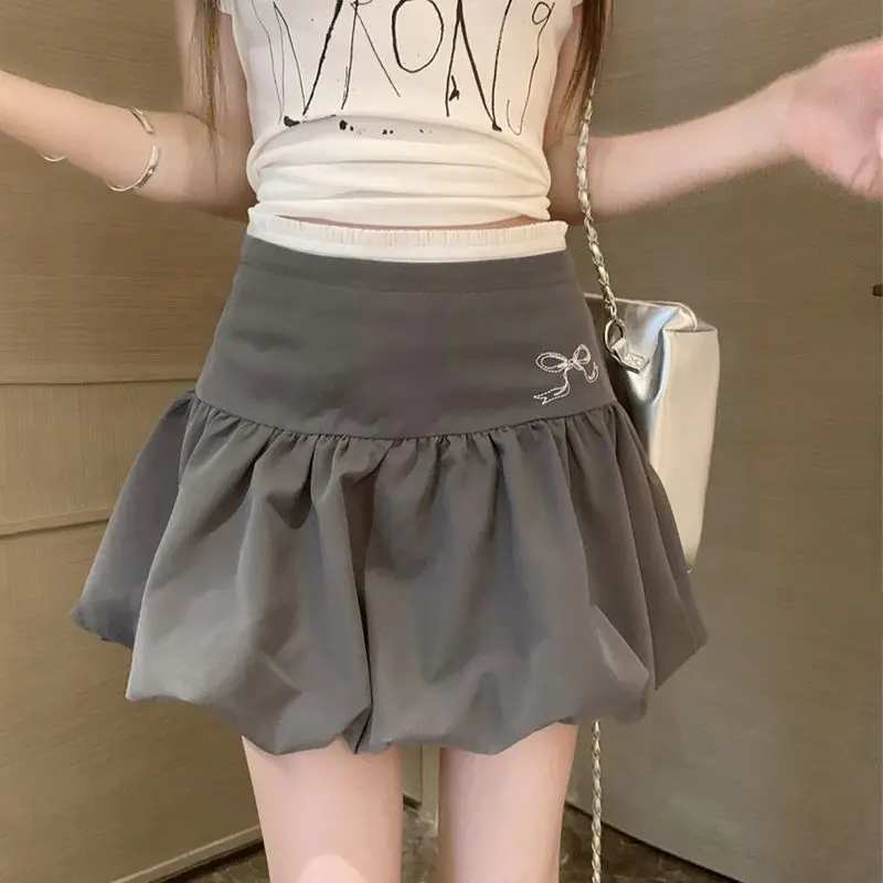 Pengpeng Short Skirt Splicing High Waist 2024 Summer New Women'S Sexy Spice Girls Feel Slim And Versatile Casual Skirt