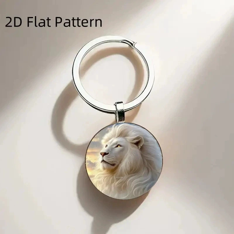 موضة الأسد الأبيض مفتاح سلسلة امرأة حقيبة كيرينغ الزفاف حلية رائعة الوقت جوهرة زوجين المفاتيح قلادة عقد دي اي واي هدية K162 #4
