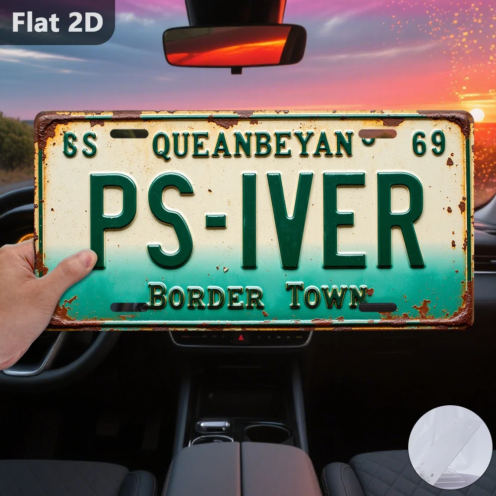 1pc, Only for Decoration Decor,  Sign Border Town, Retro Home Decor, License Plate Shaped,Gifts for Family and Friends