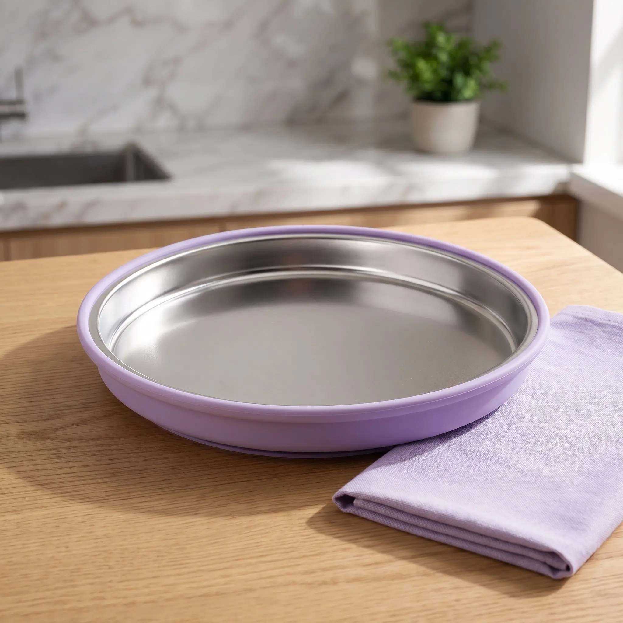 Infant Feeding Bowl Purple Baby Suction Plate Cartoon Kawaii Animal Shape Non Slip Shatterproof Travel Friendly Baby Feeding