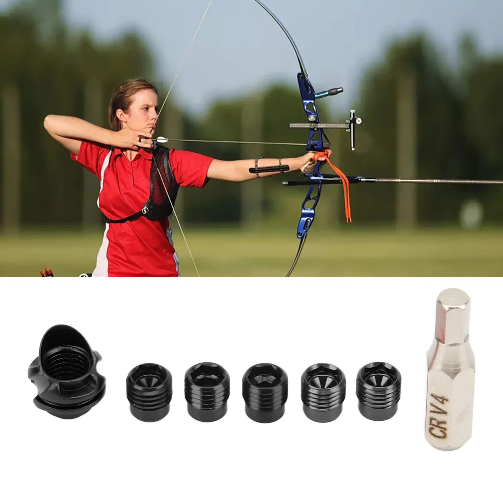 Compound Bow Peephole Set with Cap 37 Degree Replaceable Inner Core Peep Sight Set