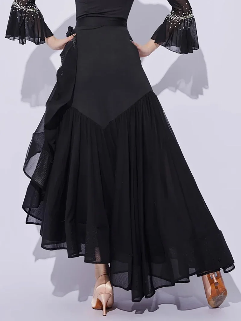 성인 모던 댄스 드레스 여성용 롱 스커트 전문가용 왈츠 댄스웨어 공연 의상 빅 스윙 스커트