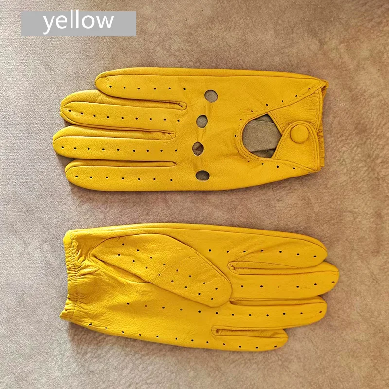 Sommer Fahren Leder Handschuhe Frauen Dünne Schaffell Ungefüttert Modische Ausgehöhlte Alle Finger Motorrad Reiten Handschuhe – Detail 35