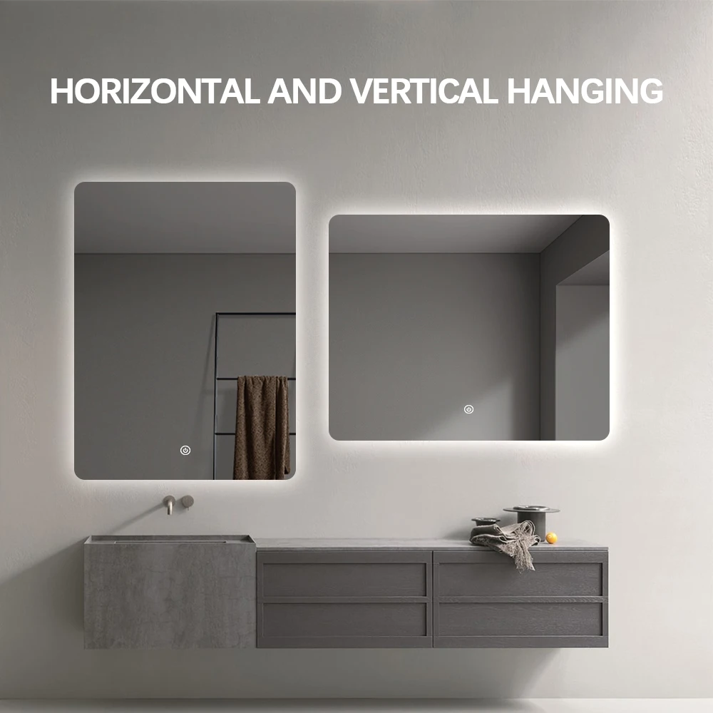 Custom Shape LED Smart Bathroom Mirror Touch Anti-Fog