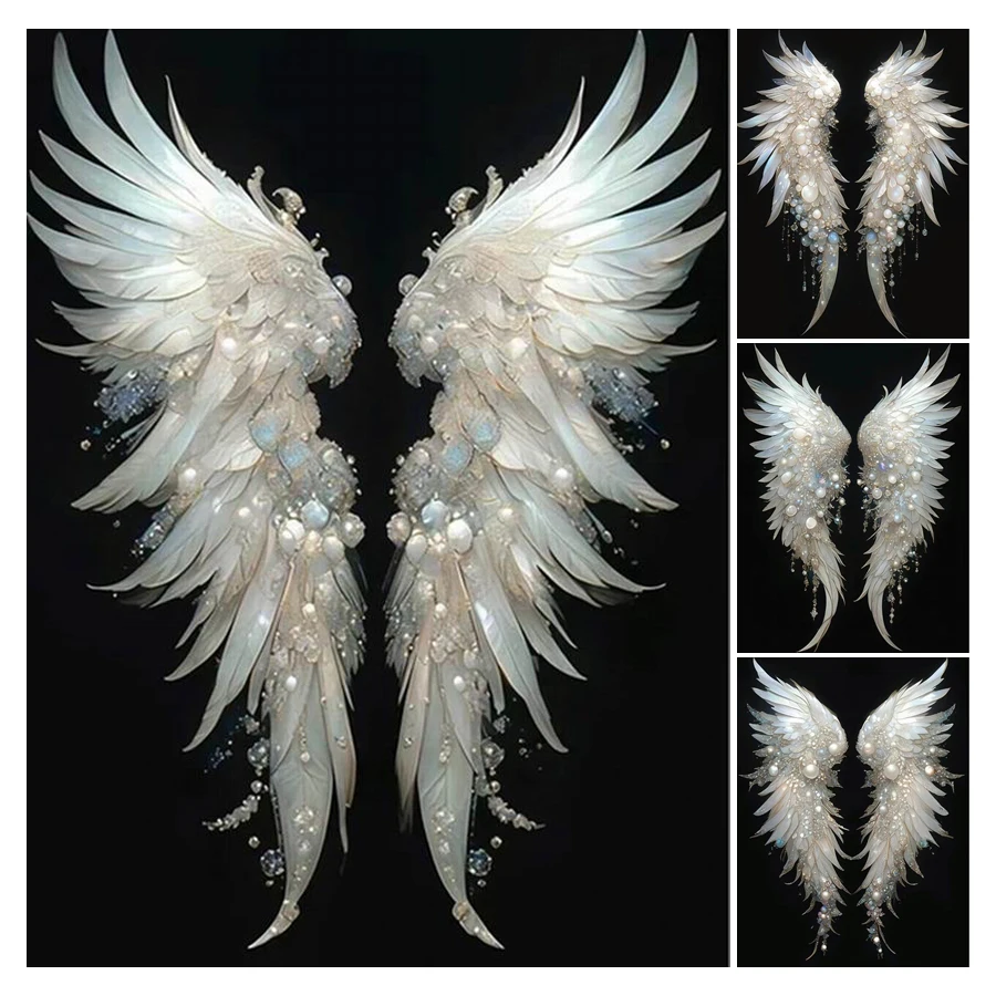 

White Wings Diamond Painting Cross Stitch New 2024 Complete Kits Full Mosaic Art Diy Rhinestone Embroidery Picture Wall Decor