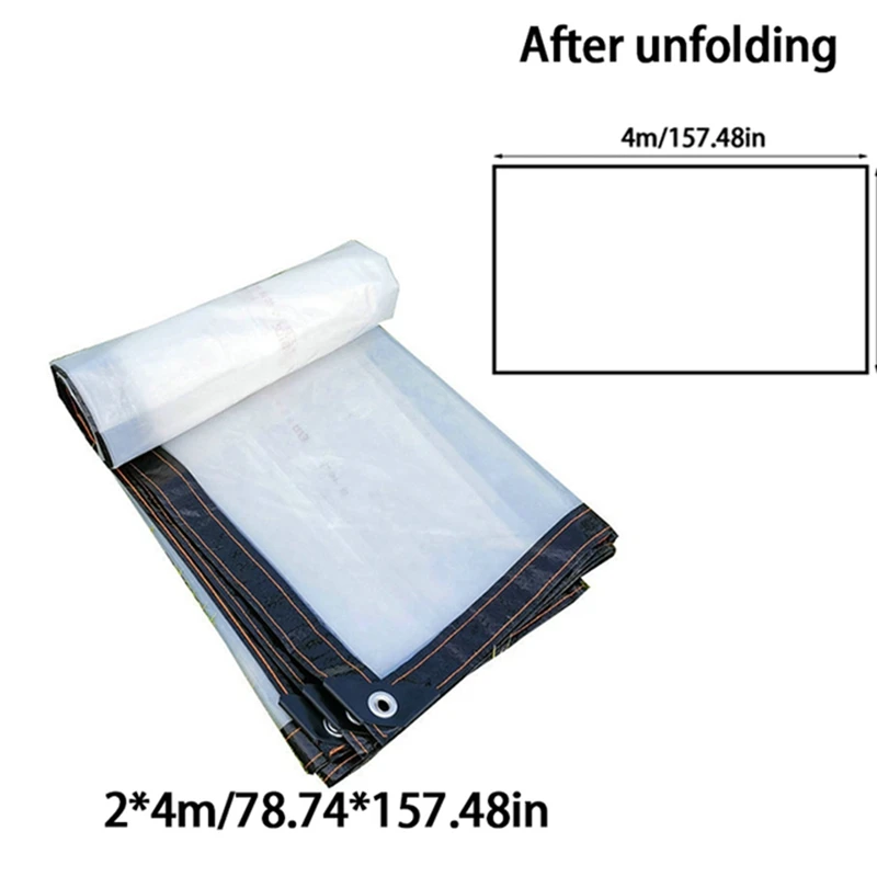 قماش تظليل شفاف مقاوم للمطر خفيف الوزن غطاء مقاوم للماء فيلم البولي ايثيلين لحديقة الشرفة نبات عصير سقيفة-VVBC