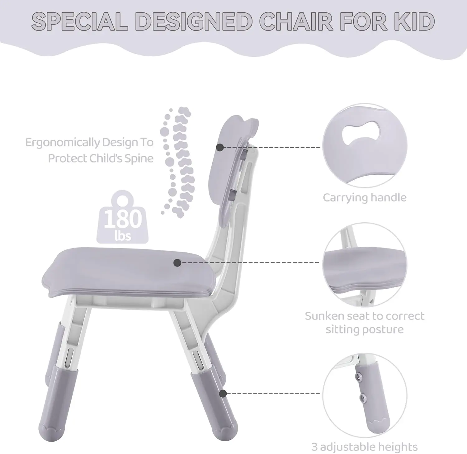 Juego de mesa y sillas de estudio para niños, juego de mesa y silla para niños de 3 a 8 años, altura ajustable, escritorio de Graffiti de 31,5 "L x 23,6" W