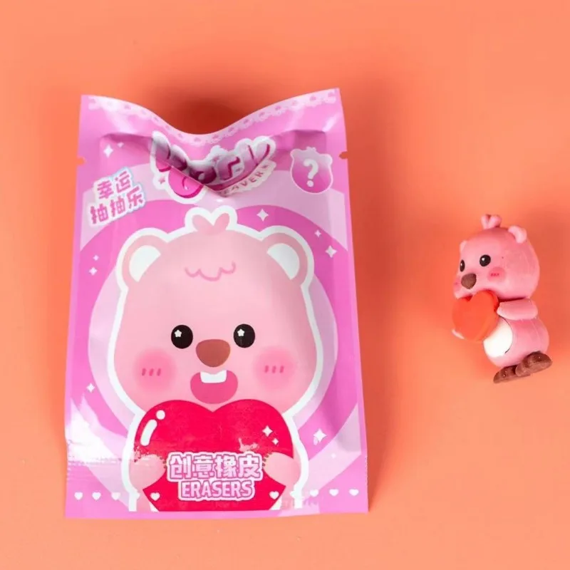 Miniso Anime Dos Desenhos Animados Kawaii Saco Cego, Destacável Borracha Montada, Bonito Estudante Papelaria, Prêmio, Surpresa Caixa de Presente