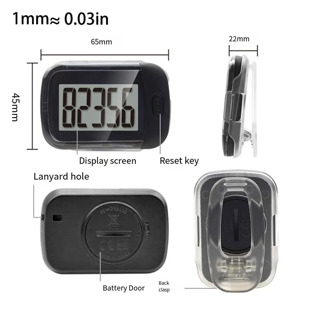 3D Large Screen Pedometer Waist Clip Pedometer Fitness Running Pedometer Running Counter Running For Elderly Fitness Pedometer