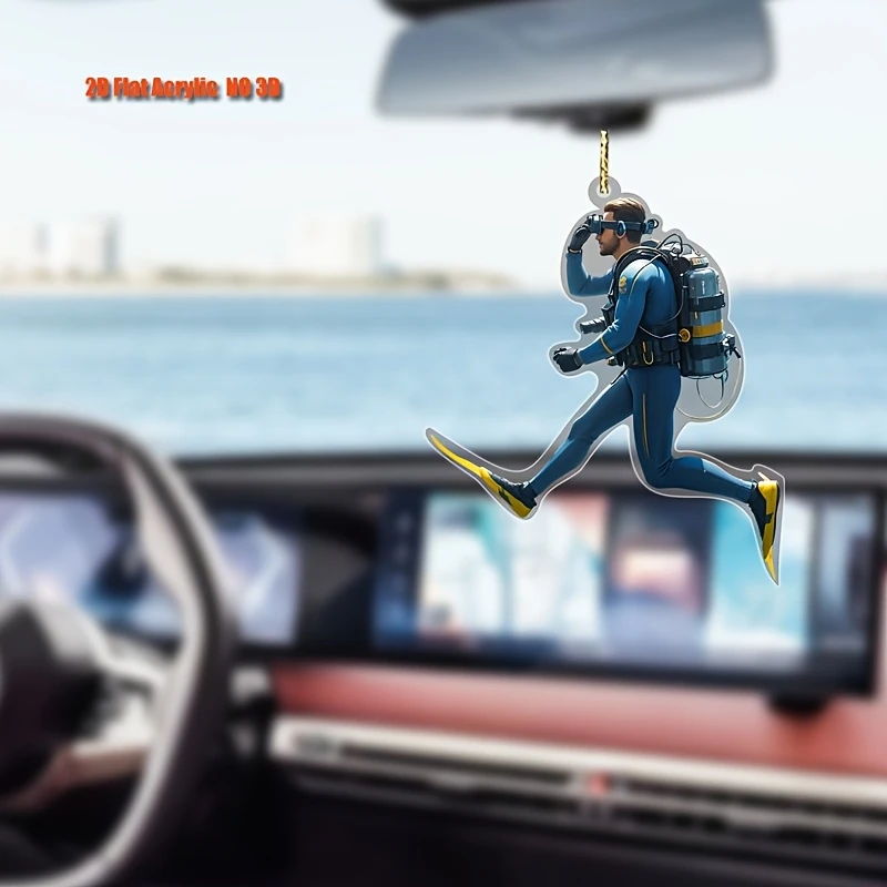 3 قطعة الاكريليك 2D شقة 8 سنتيمتر الرجال النساء الإبداعية الذهبي حبل حقيبة سلسلة مفاتيح قلادة ديكور المنزل سيارة مرآة الرؤية الخلفية قلادة هدية