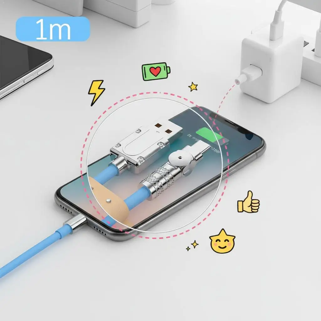 180° Rotatable Data Cable Typetec Interface 120W Suitable For Huawei Fast Charging VIVO Apple Mobile Phone Charging Cable