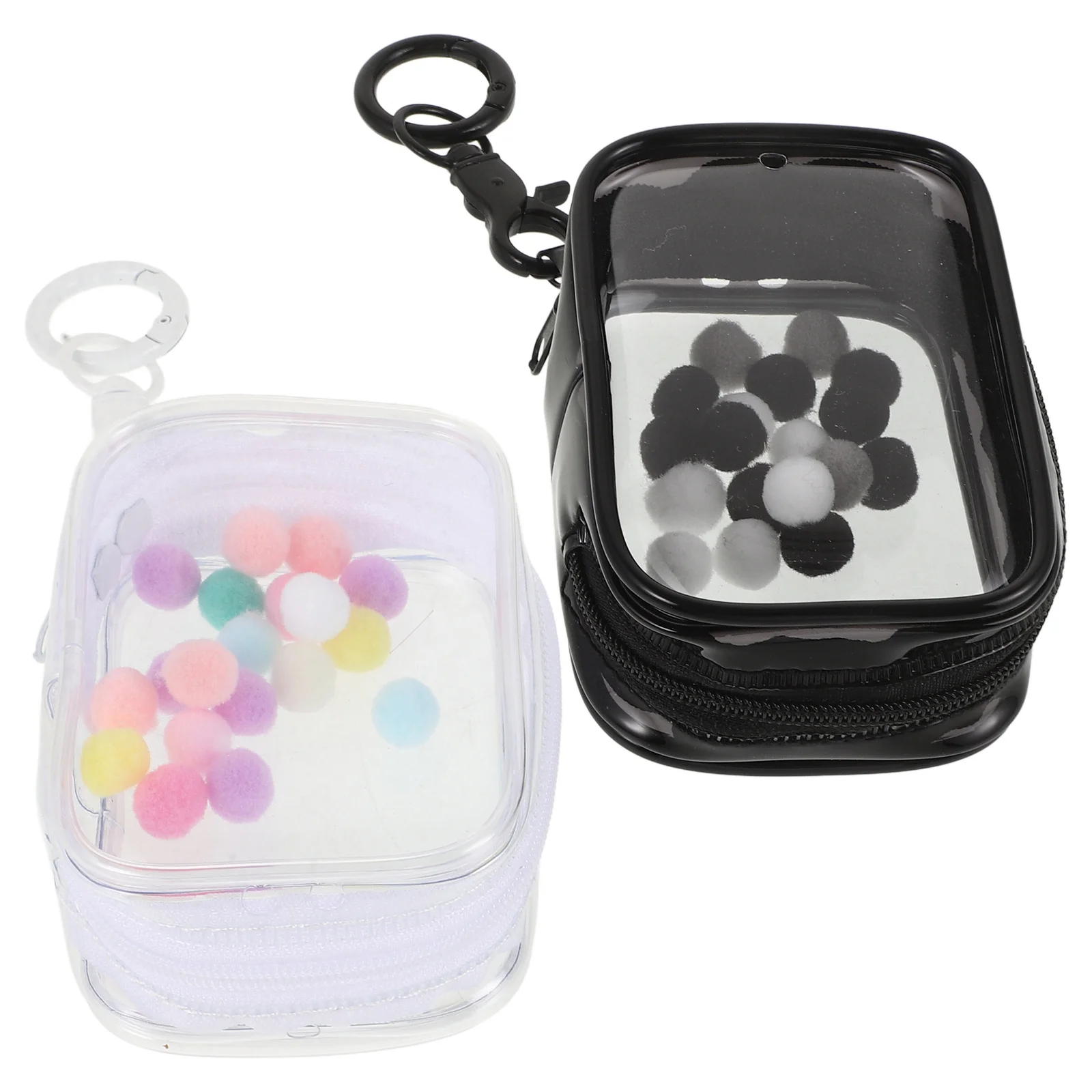 2 pçs saco de armazenamento de exibição transparente mini bolsa para figuras fechamento com zíper organizador transparente pequeno caso proteção